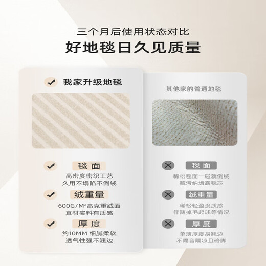 
Yunmao Tianjin carpet King carpet Living room cream style wipeable sofa floor mat light luxury waterproof home use Yunyan-16867 140cm*200cm Suitable for small sofas for 2-3 people