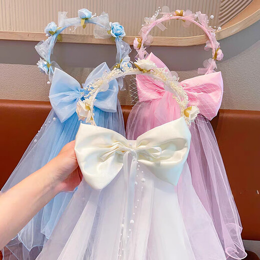 ENRMIIV Super Fairy Garland Headband Girl Princess Headdress Sweet Streamer Braided Hair Headband Forest Style Flower Girl Flower Luminous Headband 2# Super Fairy Flower Streamer Headband - White