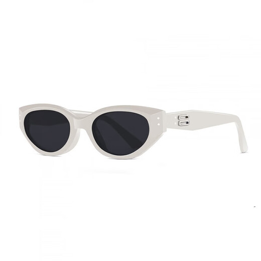 2025 Neues GM Retro Polarisierte Katzenauge -Sonnenbrille für Frauen, schlanker kleiner Rahmen, europäische und amerikanische Straßenaufnahme Heiße Mädchen Sonnenbrille 857 Schwarzer Rahmen graues Blatt [Glassbox + Spiegeltuch]