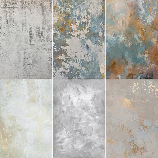 XMSJ gray old wasabi style wedding photo studio cement wall old background cloth oil painting texture photography MH-1484 wide non-woven fabric (width and height) custom 2.5x3.8m