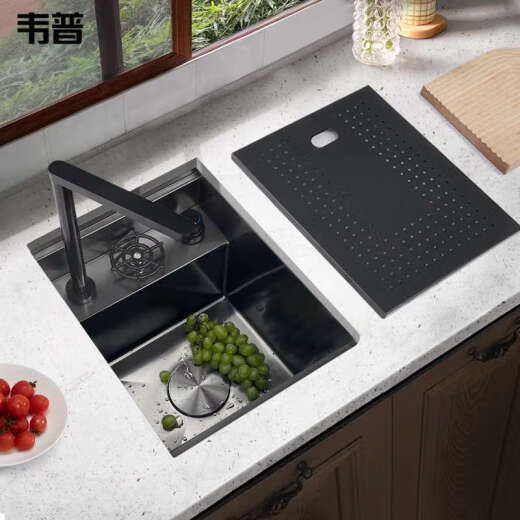 何佳功吧台阳台隐形小水槽洗杯器单槽洗菜盆西厨中岛台迷你小洗手盆 4839翻盖款洗杯器阻尼款+升降冷