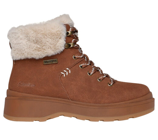 Skechers Botas Cortas Impermeables de Invierno para Mujer Botas de Senderismo cálidas de Felpa Botas de Tobillo cómodas con Punta Redonda Granate 6.5