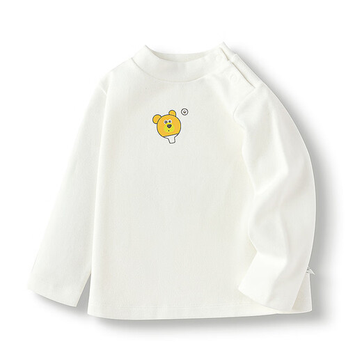 Bala Bala One baby bottoming shirt boys and girls 2025 winter new half turtleneck t-shirt baby off-white 10302 100