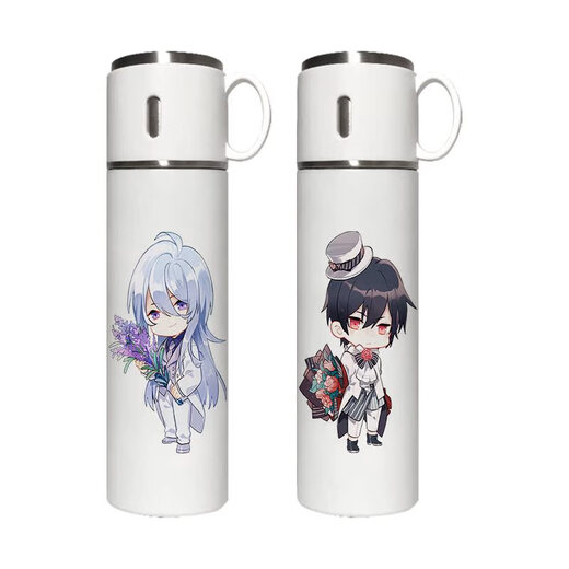 Chengliu Time and Space Pintura Viajero anime que rodea la copa de termo de paja 2d para mujeres linda taza de agua portátil portátil termos copa 500 ml pp3833 si lan