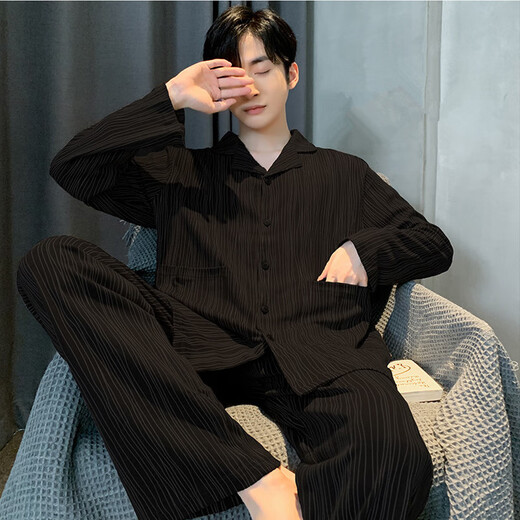 七匹狼（SEPTWOLVES）睡衣男春秋季纯棉长袖男士加大码青年全棉秋冬天家居服可外穿 YSX6624 L 100-130斤