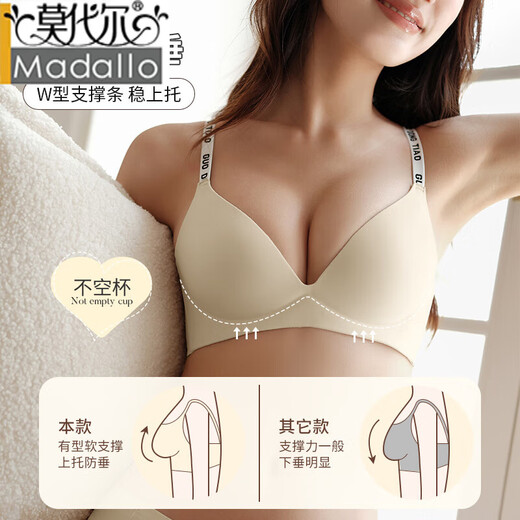 Modal Traaceless Unterwäsche Frauen kleine Brüste im sommerlichen dünnen Stil, keine Stahlringe, sexy obere Unterstützung, Anti-Sagen-Buchstaben, Schultergurt-BH, milchigweiß S 32/70ABC