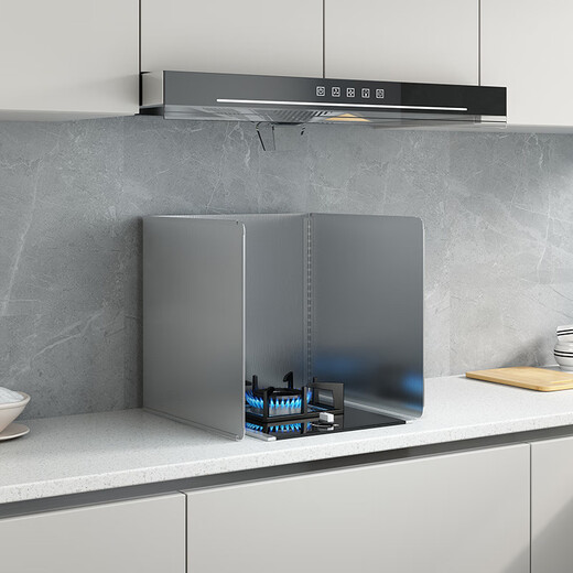 Meikejie kitchen stainless steel oil baffle for cooking, splash-proof range hood, heat insulation, oil-proof oil-proof baffle, gas stove, high temperature resistance, height 30*depth 30, single piece cannot stand
