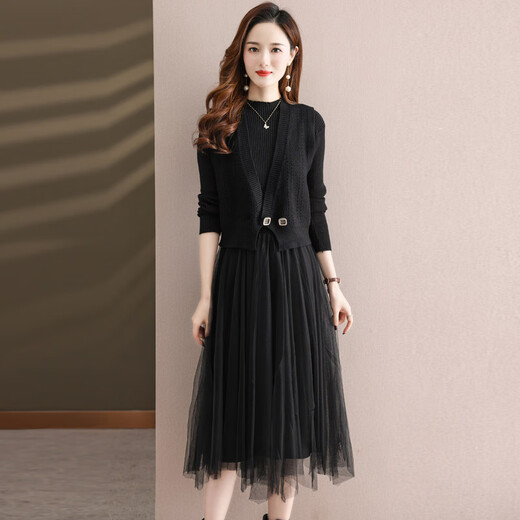 TJQ ​​Luxury High-End Brand Dress para mujeres 2025 Autumn New Slim y de moda reductora de la edad Camel M [recomendado 90-105Jin [Jin iguala 0.5 kg]]]