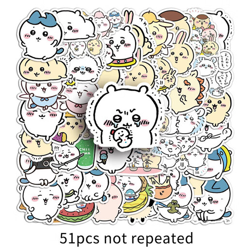 51 Chiikawa stickers cartoon cute Japanese cartoon peripheral gum mobile phone hand account water cup cross-border stickers wholesale Brand cultural and creative 51 Chiikawa-1319X