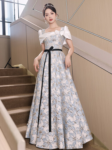 Bubble Bear Evening Dress Skirt Light Luxury Niche High-End French High-Grade Adult Ceremony Banquet Temperament 2025 New Main Image Color 3XL One Size