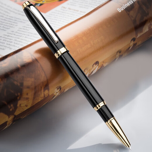 英雄英雄756钢笔男士练字铱金墨水笔暗尖包尖男女学生用商务办公书写 黑色 0.5mm
