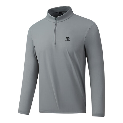 Kailash Mint Sweatshirt Men's Jacket Spring and Autumn Long Sleeve T-Shirt Solid Color Casual Style Half-Zip Bottoming Shirt Stand Collar Sports Top Black TS-772636 XL