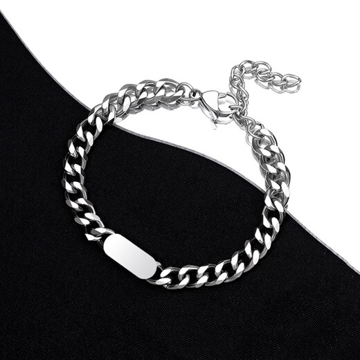 MZMZ Platinum Bracelet Men's Cuban Chain PT950 Platinum Fashion Temperament Trendy Male Hip Hop Valentine's Day Birthday Gift for Boyfriend Light Luxury Style - Local Warehouse Next Day Delivery 16+5cm