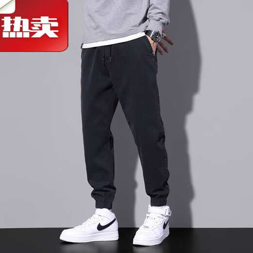 班尼路春季工装休闲裤男士直筒束脚裤2025新款春秋潮牌宽松运动长裤夏季 9859军绿 M