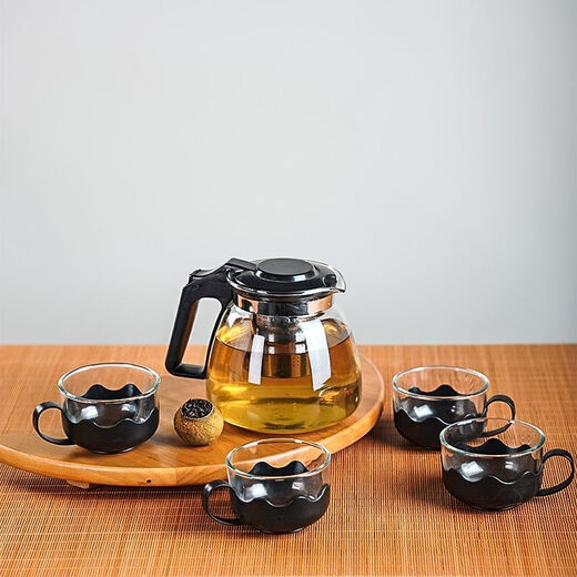Runhuanian Selected Fashion Teapot Special Thickened Glass Stainless Steel High Temperature Resistant Filtration Large Capacity Tea Bar Machine Set Single Pot 900ml