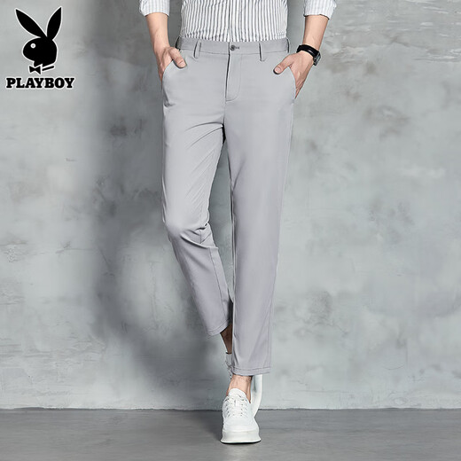 Playboy (Playboy) Pantalones informales de nueve puntos Pantalones pequeños para hombres Summer NUEVA TENTRA VERSATILE PITOS SLIM LARGOS Hombres 9898 Caki 31