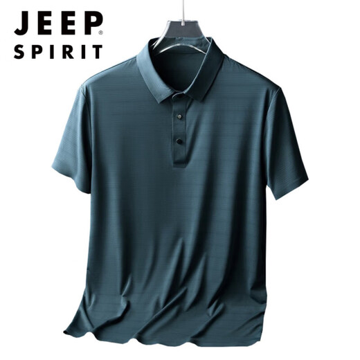 Jeep Spirit Dad Summer Ice Silk Fot Forted Fit Men Men Men Summer Middle-Aged Polo Рубашка поло в среднем кармане.