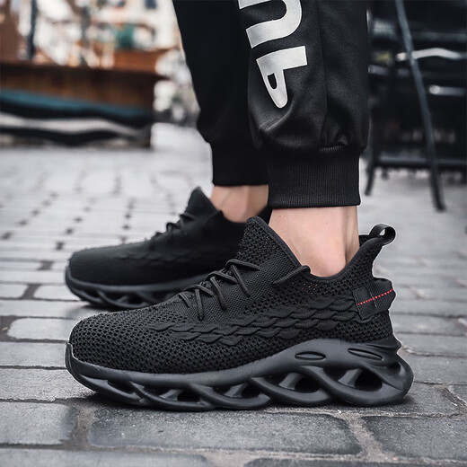 Jiefu Labour Protection Shoes der atmungsaktiven weichen alleinigen, leichten lässigen weiblichen Elektriker Kögel Kopf Anti-Smash-Sicherheitsarbeit 844 Schwarz fliegendes Weben anti-Smashing-Anti-Punktions atmungsaktiv 36 36