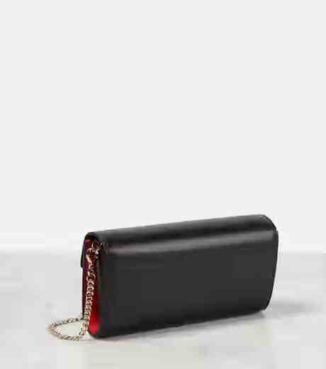 Lobotin Light Luxury Women's Leather Chain Wallet Black One Size