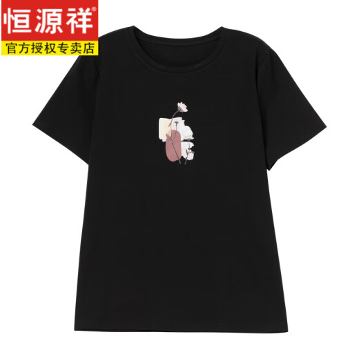 Camiseta de manga corta de Hengyuanxiang MM para mujeres en verano de algodón puro de algodón puro de algodón de algodón de algodón suelto de mujeres se veía de mediana edad delgada y versátil [9896 modelos] Algodón 95% Spandex 5% L 100-115Jin [Jin equivale a 0.5 kg]