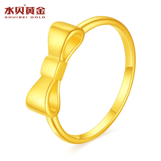 Shui Bei Gold Pure Gold 999 Bow Ring Type B Birthday Gift Girlfriend Confession Gift Bow Ring 18 Rings (Type B) Gold Weight 0.5 + More refunds or less compensation