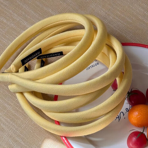 BARY REEF Elegant Goose Yellow Korean Fabric Hair Hoop Women's 2025 New High-Skull Pressure Hair Headband High-Quality External Hair Accessory Yellow Hair Hoop