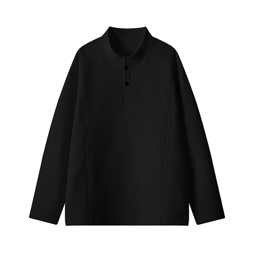 Introducing Henry collar, right shoulder, composite heavyweight long-sleeved T-shirt for men, autumn loose large size casual bottoming shirt, boys' clothes, white gray 4XL