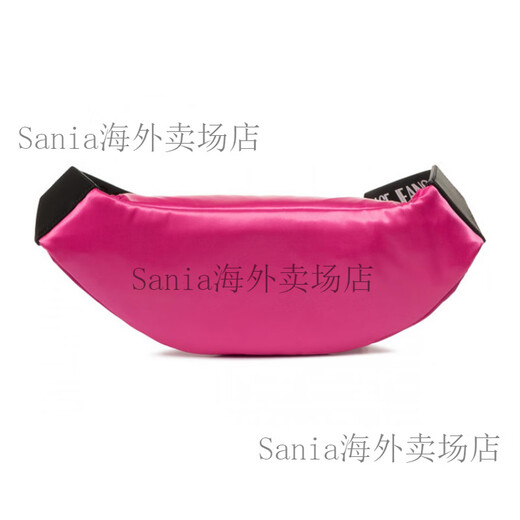 范思哲（VERSACE）品牌字母印拉链开合织物斜挎包腰包常规女款玫红色 基础装(包+防尘袋)