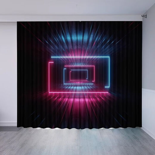 
Youguan 3D three-dimensional technology-sensing curtains for boys bedroom Internet cafe partition curtains ktv bar Internet cafe e-sports hall blackout curtains 10 (12099) hook model 3.5m wide 1 piece/height customization please note