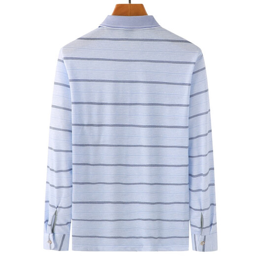 
Dad's summer long-sleeved T-shirt striped men's summer middle-aged loose thin spring and autumn middle-aged polo shirt men's clothing 9853 blue + 9853 gray one size 48 suggestions 80-120Jin [Jin equals 0.5 kg]