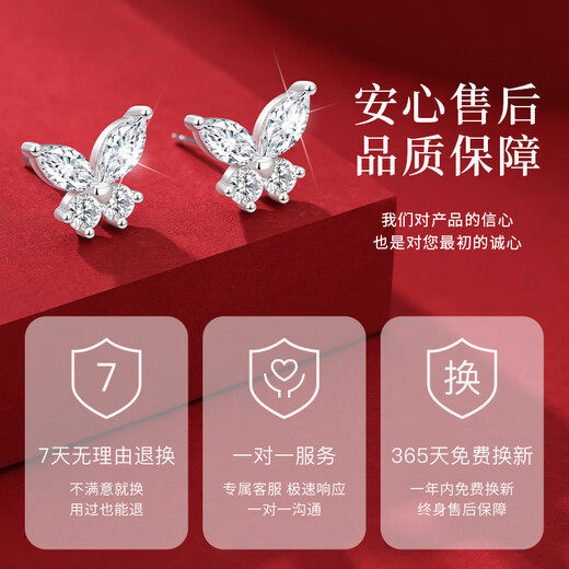 GLTEN Weekly Earrings Gift Box Women's Silver Needle Weekly Earrings Ring High-end Birthday Memorial Gift for Girlfriend and Wife High-end