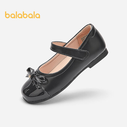 Balabala children's shoes, girls' Birkenstock shoes, 2025 new spring and autumn princess shoes, ballet style shoes, soft sole performance shoes, trendy black 90001 30 (foot length 18.3-18.7/inner length 19.7)