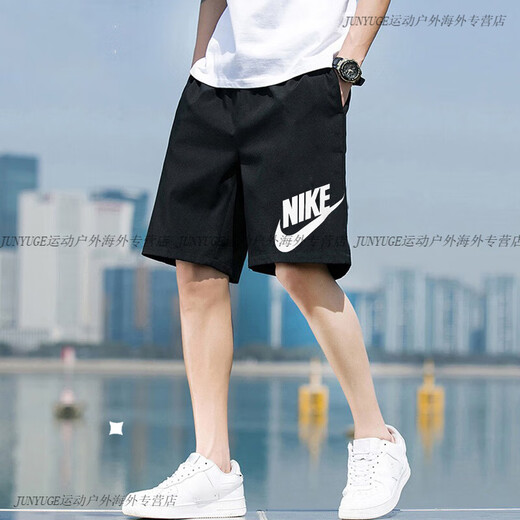 耐克（NIKE）大勾短裤男裤2025夏季新款宽松运动休闲大码训练五分裤DX0503 DV9858-010 S 推荐100-120斤