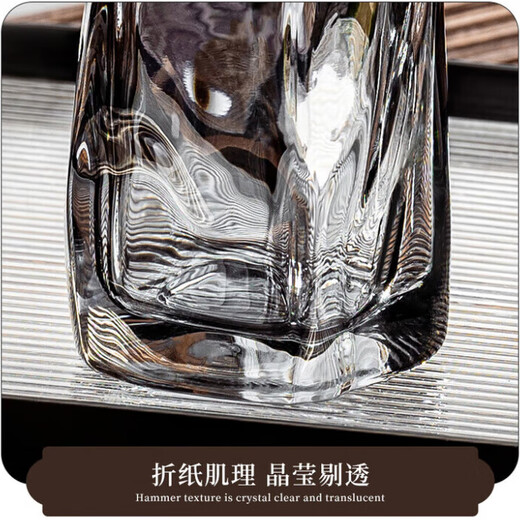 DIKTT German twist glass water cup set for home living room to entertain guests, high-looking tea set and juice cup 275ml ash cup x6 + ash straight pot 1300ml