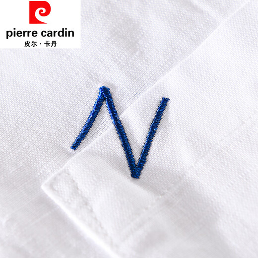Pierre Cardin Herren-Leinen Lappel mit kurzärärmigem T-Shirt lose Hemdkragen mit Kragen T-Shirt Leinen T-Shirt Leinen Sommerkleidung Yunyi-9711 Blue M