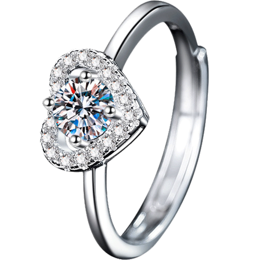 EothPT950 Platinum Moissanite Diamond Love Ring Women's Light Luxury Niche Platinum Valentine's Day Birthday Gift for Girlfriend PT950 Platinum Moissanite Love Ring + Certificate