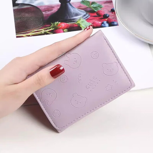Neue kleine Frauen kleine Tasche mit drei Falten einfacher Falten und frischem Mini-Kartenbeutel-Karten-Bag-Blue-1-Stück Keine Spezifikationen