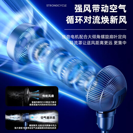 Niye 300m2 Powerful Cooling丨16% Cooling in Seconds Electric Fan Silent Bedroom Super Silent Level One Energy Efficiency Fan Refrigeration Air Conditioning Fan Household Floor Fan Air Circulation Fan Ice Blue 200m Cooling-Mechanical Power Saving-Silent Constant Cooling