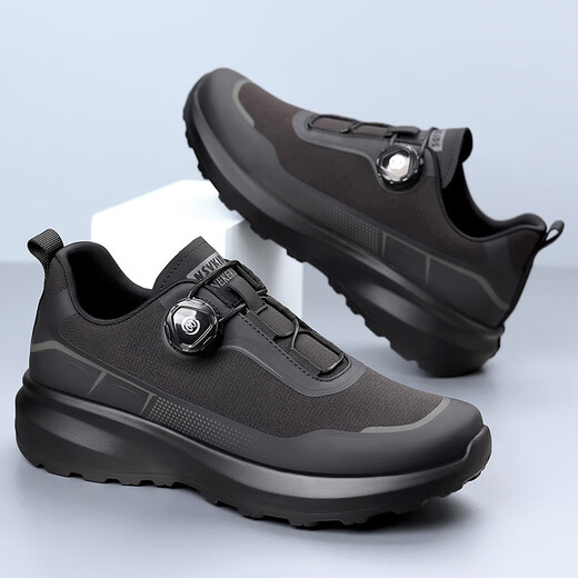 Zapatos de tendencia de carrera transfronteriza de Poustep 2025 zapatos de verano zapatos para hombres deportes casuales al aire libre zapatos de tela transpirable ls3527 zapatos negros individuales 38