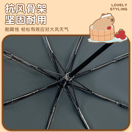 优丽尚卡皮巴拉小红靴雨伞男女生高颜值晴雨两用遮阳防晒折叠学生太阳伞 泡澡1把