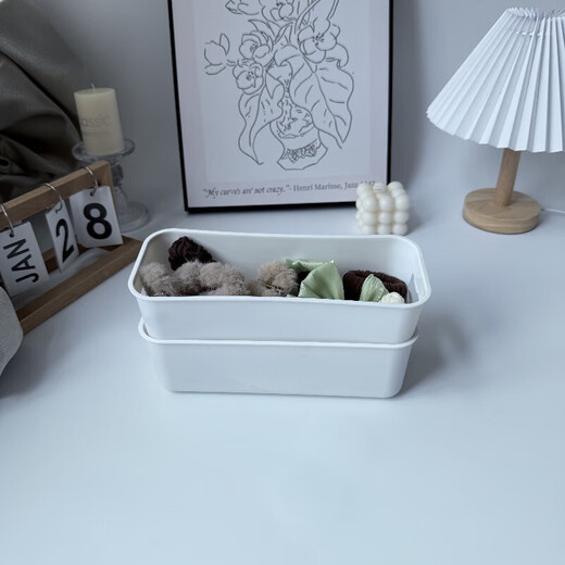 Jewelry box, home drawer storage box, student dormitory mobile phone case, sundry storage, underwear and socks storage box, long storage box 1 pack