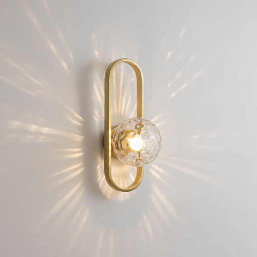 HP Fashion Home Postmodern Glass Gold Wall Lights Multiple LED Bedroom Bedside Small Wall Lights Hotel Engineering Aisle Corridor Wall Lights 6624A Black-40*15cm-E27