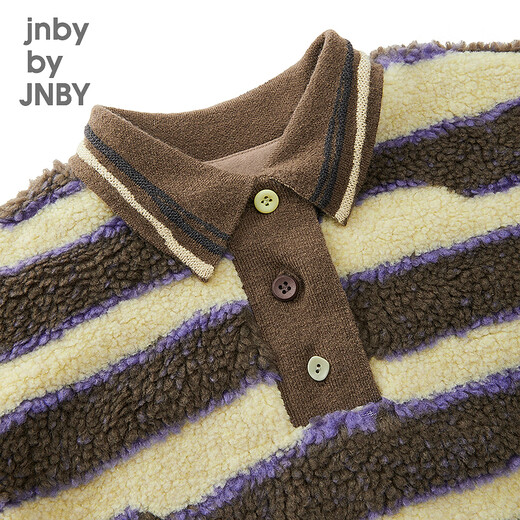 Jnby por Jnby New Jiangnan tela IMITACIÓN DE LA Ropa infantil Fur A-Type Composite Lapel de manga larga 25 Autumn Boys 1p9t11730 964/khaki tiras/cuadrícula 100 cm