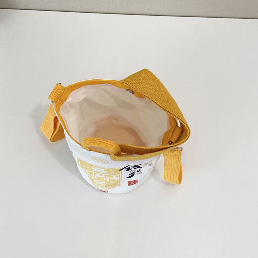 新款布袋钱袋子生财暴富斜挎包女手提便携水桶包旅游手提包单肩包 白色