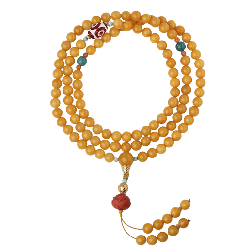 Potala Palace Beeswax Green Pine Southern Red 108 Beads Bracelet Necklace Agate Gourd Agarwood Jade Bracelet for Men and Women Birthday Gift