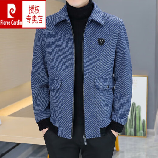 Pierre Cardin Winter mit mittlerer Wolljacke mit mittlerer Wolle für Männer großer Reverendung verdickter Baumwoll warm warmes Wollwolle oben grau A856 XL 180