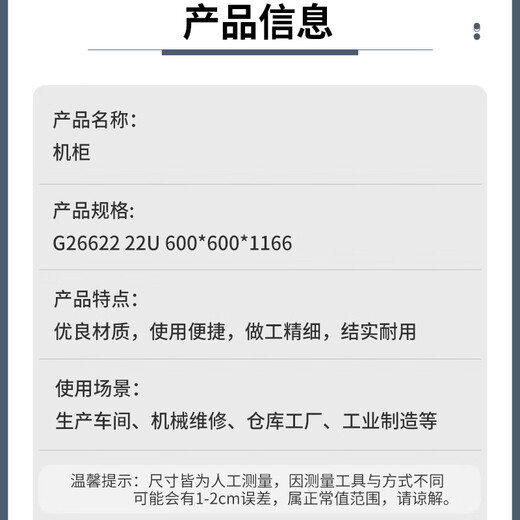 Totem cabinet G26622 22U 600*600*1166