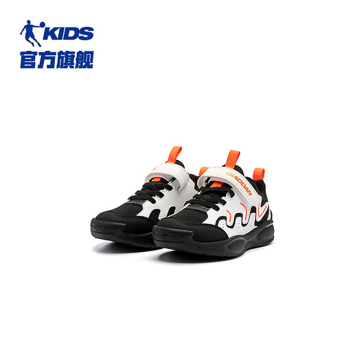 Jordan boys running shoes children's spring and autumn sports shoes baby buckle children's shoes black/Jordan white 26