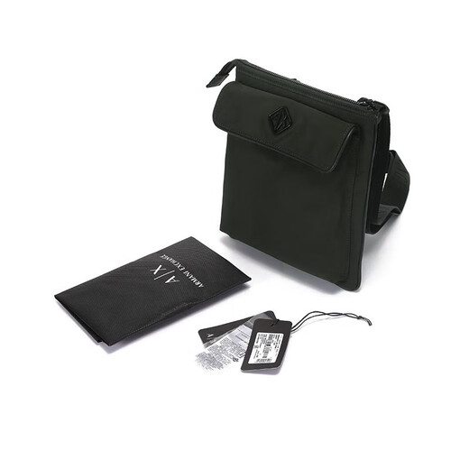 [Второй рукой 99 Новый] Не используется Armani Axe Men's Men's Men's Men's One-Crossbode Crossbody Bag XM000591 AF12099 UB001 Dark Green