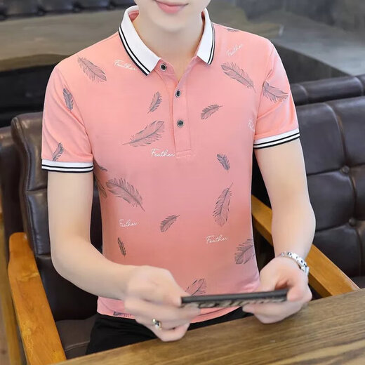 丨Lilang丨Brand men's collared Polo shirt summer men's short-sleeved T-shirt ins cotton slim half-sleeved trendy brand clothes 2023677 Lake Blue 2024 M Weight 90-100